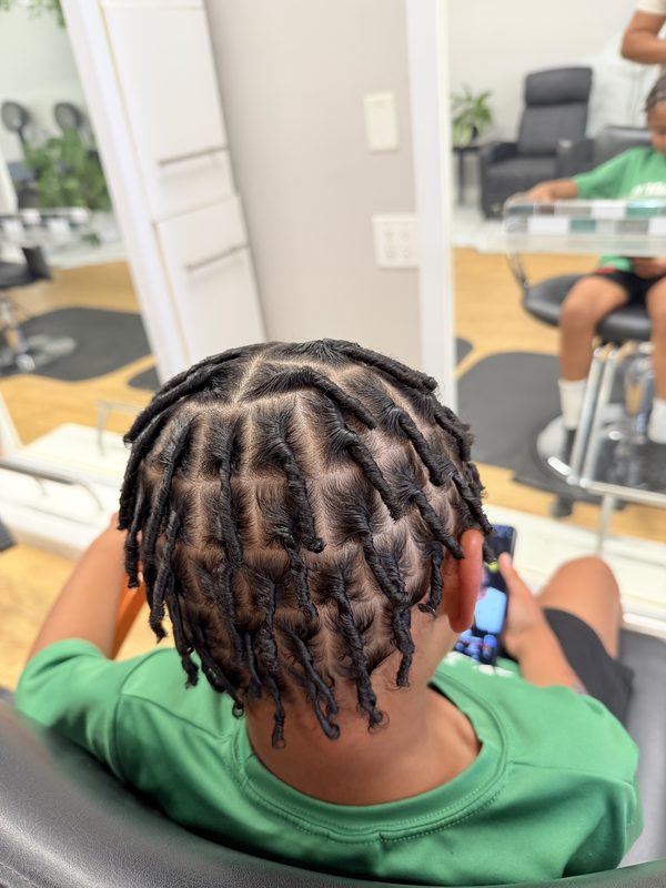 Starter locs, back view